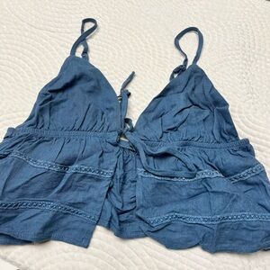 SHEIN, medium, blue crop tank top